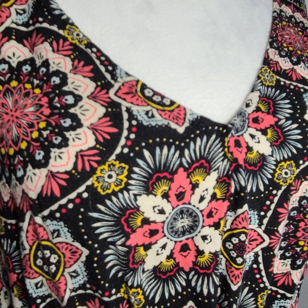 Women's Torrid Boho-Style V-Neck Criss Cross Back Cinched Waist Dress, Sz 14/16